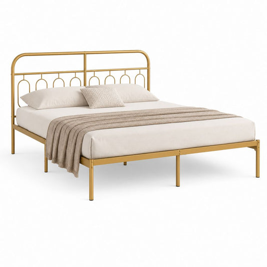 Doppelbett Struktur aus Edelstahl für Matratze 160 × 200 cm, Abmessungen 208 × 166 × 110 cm, mit Kopfteil